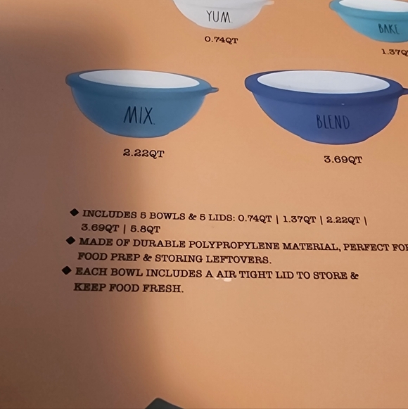 NEW  Rae Dunn Mixing Bowl Set - Picture 5 of 5